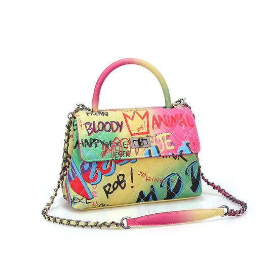Borsa a mano da donna I-Bag con graffiti dipinti