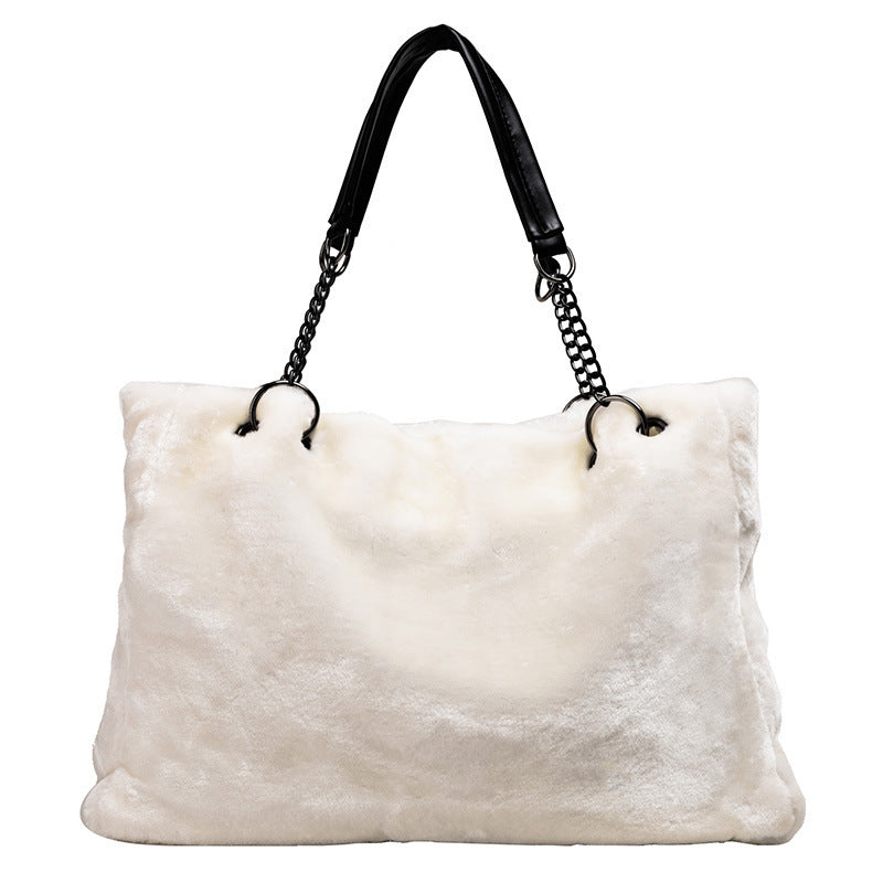 Borsa a mano morbida I-Bag in peluche per donna
