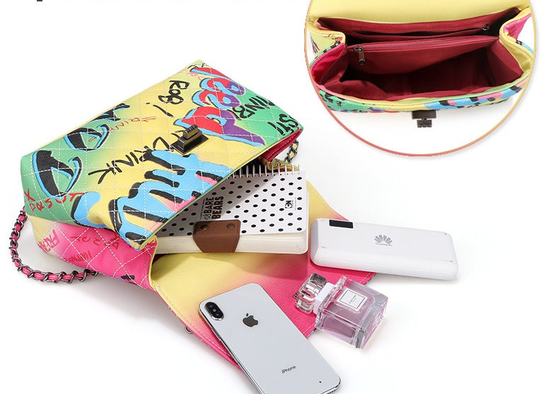 Borsa a mano da donna I-Bag con graffiti dipinti