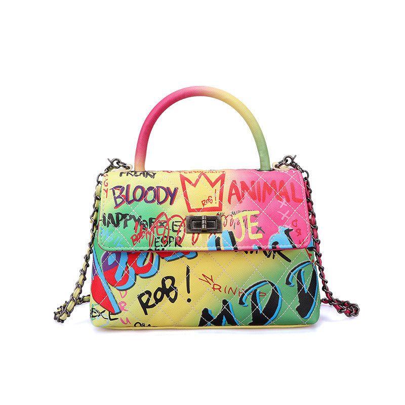 Borsa a mano da donna I-Bag con graffiti dipinti