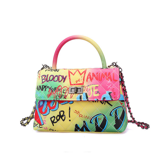 Borsa a mano da donna I-Bag con graffiti dipinti