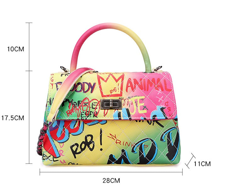Borsa a mano da donna I-Bag con graffiti dipinti