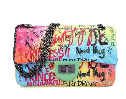 Borsa a mano da donna I-Bag con graffiti dipinti